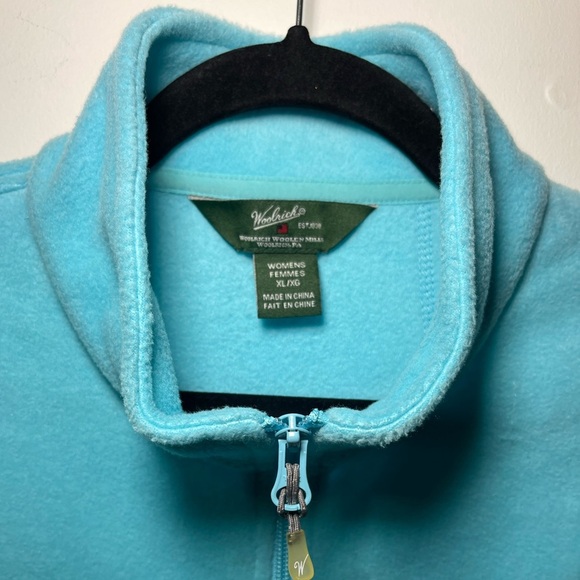 Woolrich Aqua Blue Fleece Vest Wmn XL Soft Zip Front Outerwear outdoor layering - Picture 6 of 8